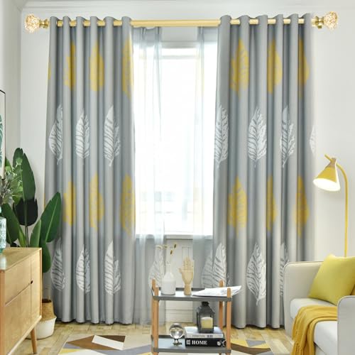 Gold Double Curtain Rod 48-84Inch Heavy Duty Foil Resin Finial - color: gold, size: 48-84"