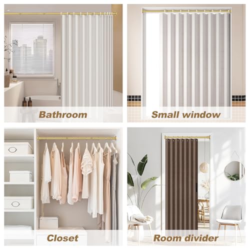 GXOACKJ Gold Shower Curtain Rods - 31-80 Inch Spring Tension Shower Rods for Bathroom, Adjustable, No Drilling, No Rust, Stainless Steel - color: Gold, size: 31-80 inches