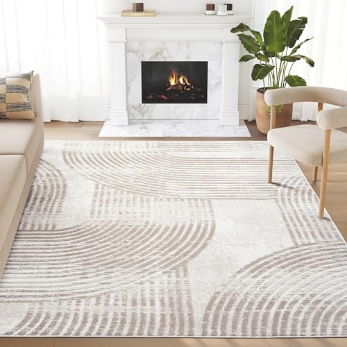 Abani 10x14 Viva Area Rug, Cream Beige Mid Century Modern Arch - size: 10' x 14' (Rectangular)