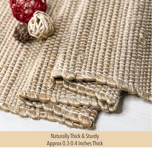 Chardin Home 13x36 Inch Handcrafted Table Runner – Eco-Friendly Natural Jute and Hemp – Rustic Boho Farmhouse Table Decor – Sustainable Dining Table Accent for Everyday or Special Occasions - size: 13x36 Inch.