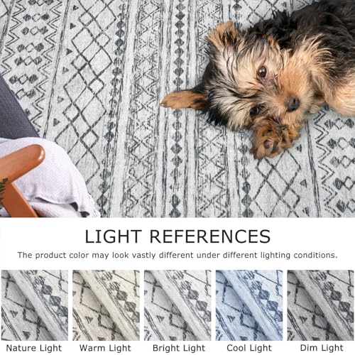 KUTA Extra Long Runners for Hallways 2.6x20ft Washable Grey Boho Runners - color: Grey, size: 2'7" x 20' (Runner)