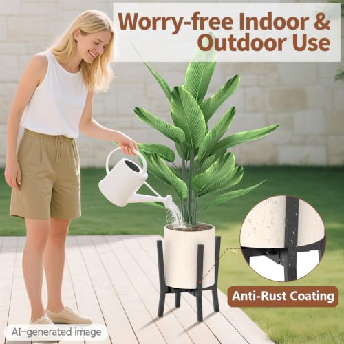 LASZOLA Plant Stand Flower Pot Holder Indoor Adjustable, Metal Black - color: 1 Pack Metal Black