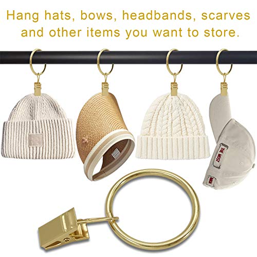 LLPJS Curtain Rings with Clips, 1.26 inch ID, 100 Pack, Gold - color: Gold, size: 1.26" I D Set of 100