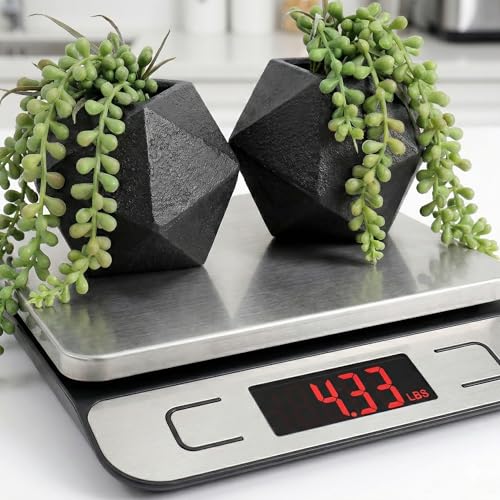 AceList Cast Iron Bookends Set of 2, Geometric Heavy Duty, Matte Black