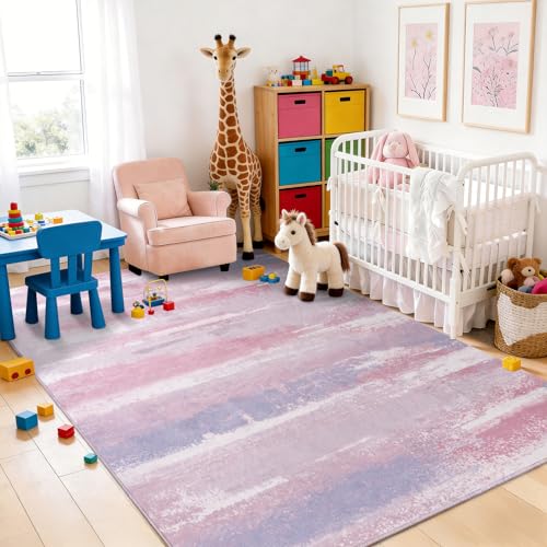 8x10 Area Rugs for Living Room, Modern Abstract Rugs Pink - color: Pink, size: 8' x 10' (Rectangular)