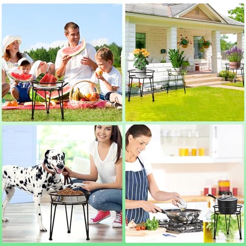 3Pack Metal Plant Stands Outdoor Indoor, Iron Flower Pot Stands