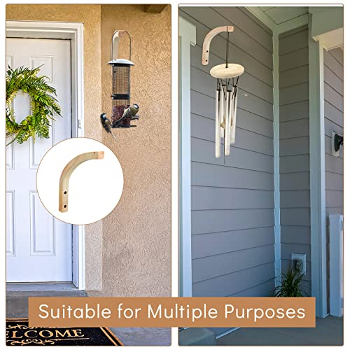 Juexica 4 Pack 8 Inch Wood Plant Hanger Wall Mount Bracket, Wood Color - color: Wood Color
