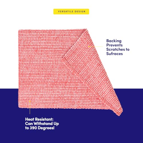 Sweet Home Collection 100% Cotton Placemats for Dining Room Rectangle Two Tone Woven Fabric 13" x 19" Soft Durable Table Mat Set, Set of 4, Pink - color: Pink, size: Rectangle 13" x 19"