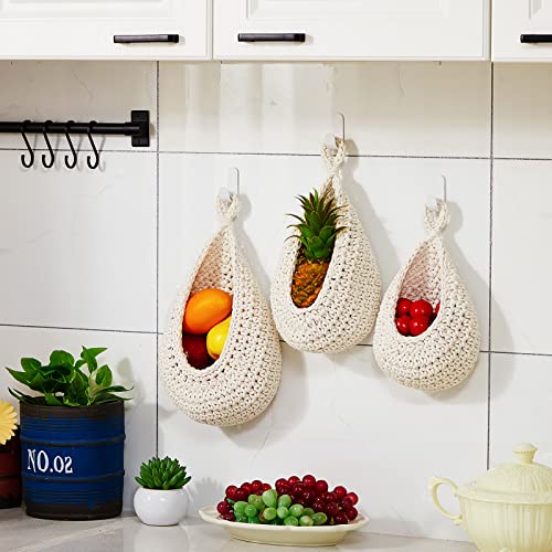 Honeydak 3 Hanging Baskets, Cream, Classic Teardrop - color: Cream, style: Classic Teardrop