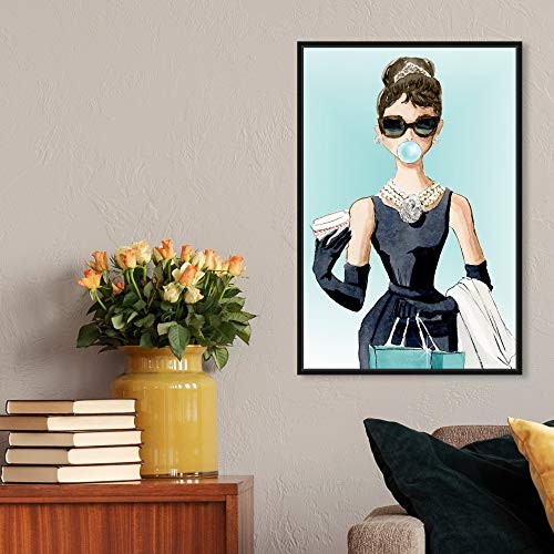 The Oliver Gal Artist Co. Abstract Wall Art Canvas - size: 24"L x 16"W, style: Black Frame