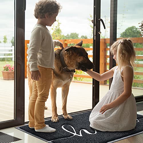 Door Mat Welcome Mat Floor Mat for Entryway, Patio, High Traffic Areas - color: Black-hello, size: 1'8" x 2'8" (Rectangular)