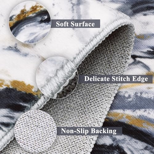 Yamaziot 2x6 Washable Modern Abstract Runner Rug Non-Slip for Hallways - color: Black, size: 2x6ft
