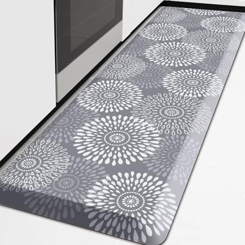 Kitchen Mat Water-Resistant Kitchen Rugs Cushioned Anti-Fatigue Floor Mat - color: Grey, size: 70"L x 24"W x 0.8"Th