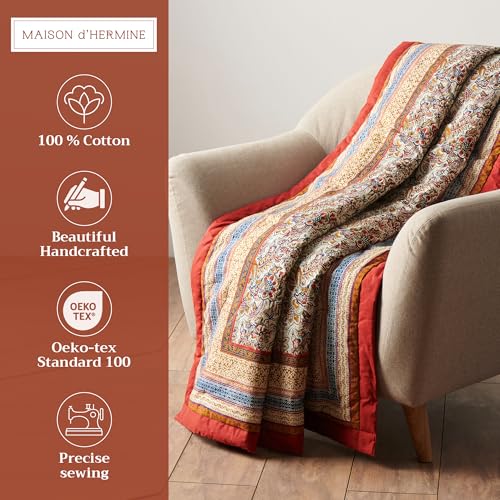 Maison d' Hermine Throw Blanket for Couch Lightweight Soft (60''X80'') - color: 006 - Jaipur, size: 60"x80"