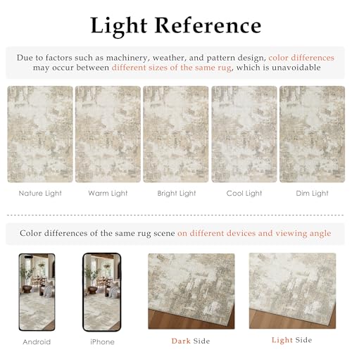HUGEAR 9x12 Beige Grey Abstract Washable Area Rug for Living Room - color: Beige&grey, size: 9' x 12' (Rectangular)