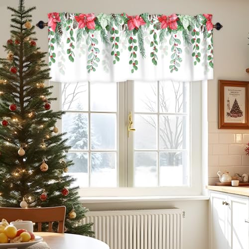 Christmas Tree Window Valance 1 Panel, Window Treatment 42x12 in - color: Christmas Tree, size: 42"W x 12"L (Pack of 1)