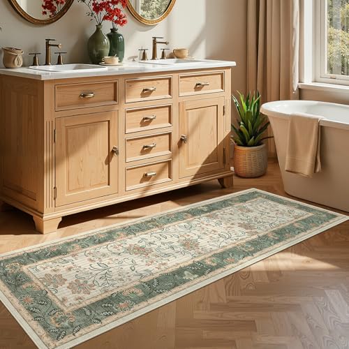 GarveeHome 2x6 Washable Runner Rug Sage Green Christmas Kitchen Runner - color: Sage Green, size: 2' x 6' (Rectangular)