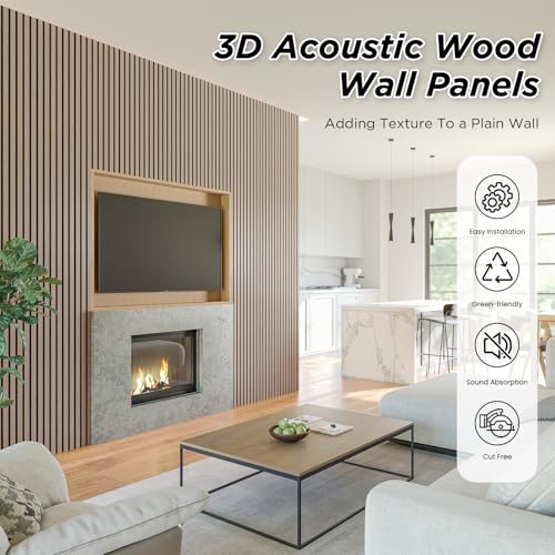 SMARTSTANDARD 4 Pack 106" x 12.6" Wood Slat Wall Panels, Walnut - color: Walnut, size: 106" x 50.4"