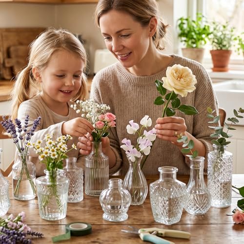 Fixwal 36pcs Glass Bud Vase Bulk Set, Clear Small Glass Vases for Flowers - color: Clear, size: 36pcs