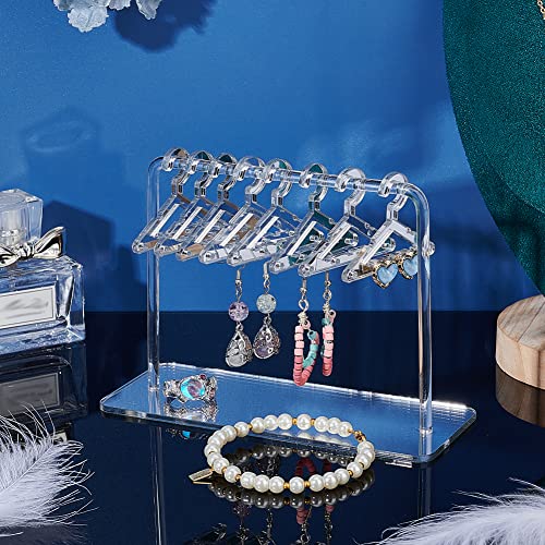 PH PandaHall Coat Hanger Earring Holder, Jewelry Display Dangle Earring Hanging Organizer Mini Earring Necklace Hanger Ear Studs Display Rack for Retail Show Personal Exhibition, 2.3x5.9x4.2inch - color: Silver