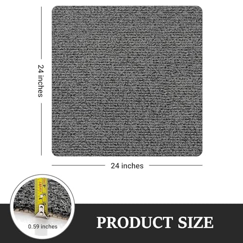 LuxStep Shower Mat Bathtub Mat Non-Slip Bath Mat with Drain, Quick Drying - color: Black, size: 24" x 24" (Rectangular)