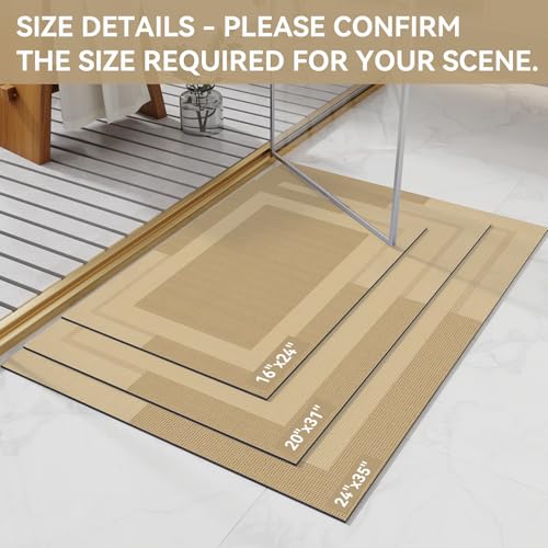 YDKGL Non Slip Bath Mat Thin Bathroom Rugs Fit Under Door Brown 20"x 32" - color: A- Brown, size: 20" x 32" (Rectangular)