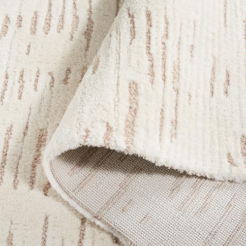 SAFAVIEH Neptune Collection Area Rug - 4' x 6', Ivory & Beige, Geometric Design, Non-Shedding & Easy Care, Ideal for High Traffic Areas in Living Room, Bedroom, Dining (NPE852A-4) - size: 4' x 6' (Rectangular)