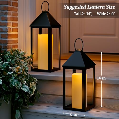 4" x 12" Ivory Large Waterproof Outdoor Flameless Candles Battery Operated LED Flickering Pillar Candles with Remote and Timer for Indoor Outdoor Lanterns, Long Lasting, Set of 2 - color: Ivory, size: 4" x 12"