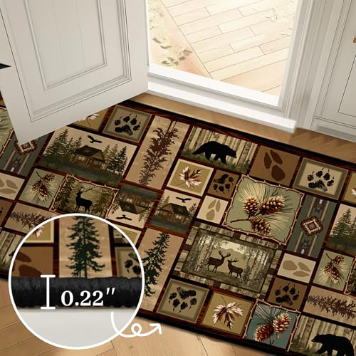 Cabin Rustic Runner Rug 2x6 Hallway Rugs - size: 2'x6'