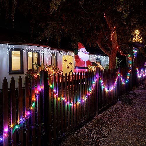 HOME LIGHTING 66ft Christmas Decorative Mini Lights, 200 LED Green Wire Fairy Starry String Lights Plug in, 8 Lighting Modes, for Indoor Outdoor Xmas Tree Wedding Party Decoration (Multicolor) - color: Multicolor