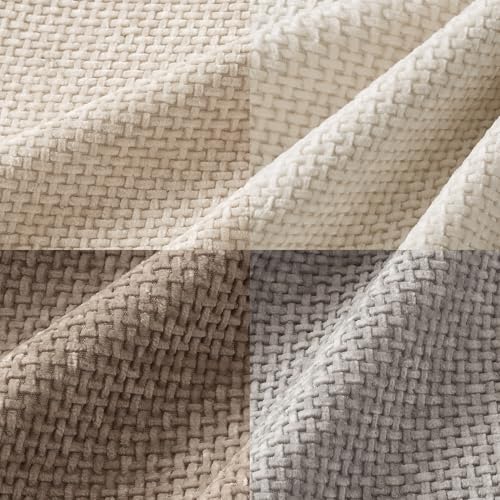 MIULEE Decorative Chenille Pillow Covers Neutral Beige 18x18 Pack of 4 - color: Neutral Beige/Brown, size: 18" x 18" (Pack of 4)
