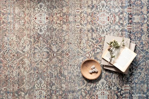 Loloi Chris Loves Julia Jules Denim / Spice 2'-0" x 5'-0" Accent Rug - color: Denim / Spice, size: 2' x 5' (Rectangular)