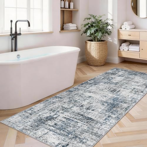 2x6ft Abstract Carpet Runners for Hallway: Machine Washable Area Rug Blue - color: Blue, size: 2' x 6' (Runner)