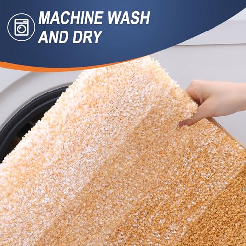 OLANLY Small Bathroom Rugs 24x16, Extra Soft Absorbent Microfiber Bath Rugs - color: Golden Yellow, size: 24" X 16"