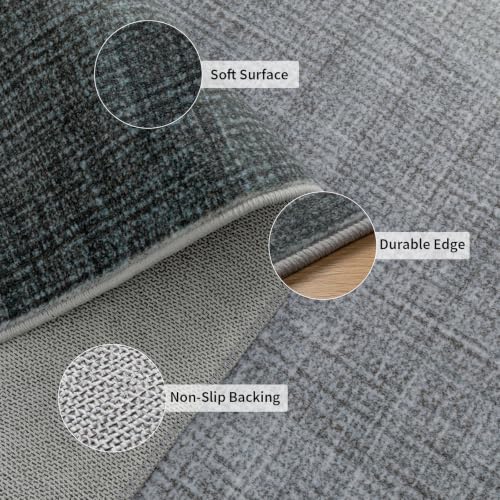 YIHOUSE Hallway Runner Rug, Machine Washable Non-Slip Low Pile,Blue,2x6 ft - color: Blue, size: 2' x 6' (Rectangular)