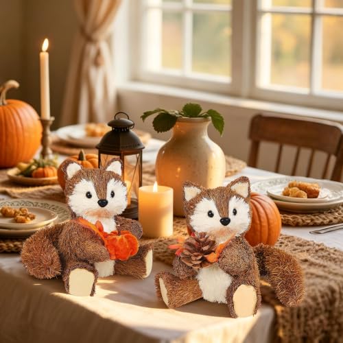 Lulu Home Handmade Set of 2 Fox Fall Decorations