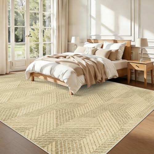 MXSANYOO Area Rugs 9x12 for Living Room, Washable Geometric Brown Carpet - color: Brown, size: 9' x 12' (Rectangular)