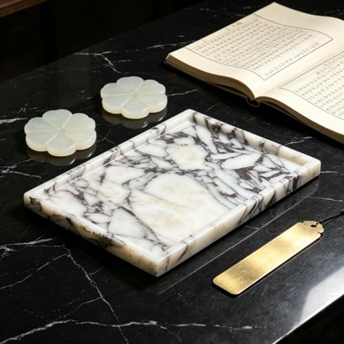 Natural Marble Tray Jewelry Perfume Decorative Tray for Home Bathroom Decor
