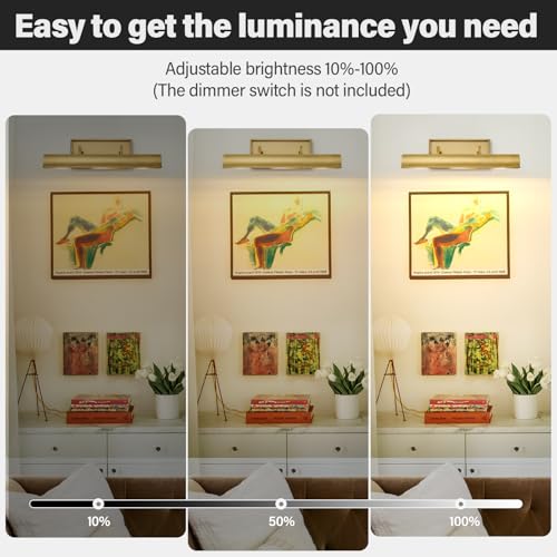Art Picture Wall Sconce,Linear Artwork Display Wall Lights - color: Gold, size: 18"-3 Bulbs