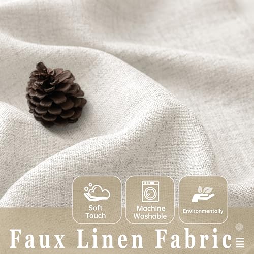 DriftAway Linen Textured Curtain Valances for Windows Light Filtering 3 Inch Rod Pocket Farmhouse Country Rustic Kitchen Valances for Bedroom Living Room Bathroom 18 inch Length Ivory White - color: *Ivory White, size: 52"W x 18"L (Pack of 1)