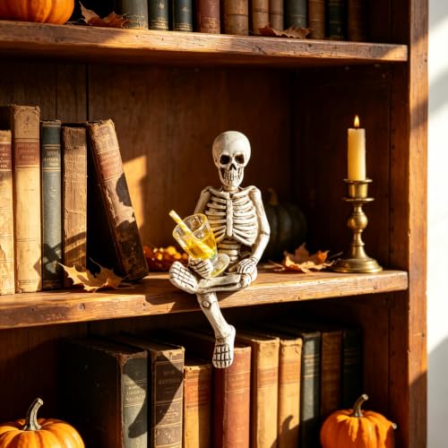 Skull Halloween Decor Sit & Yellow Cup Resin Skull Statue 1Pcs - color: Halloween Styl 10