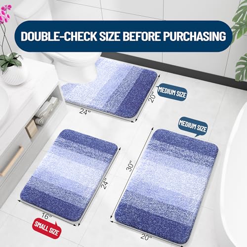 OLANLY Small Bathroom Rugs 24x16, Extra Soft Absorbent Microfiber Bath Rugs - color: Blue-violet, size: 24" X 16"
