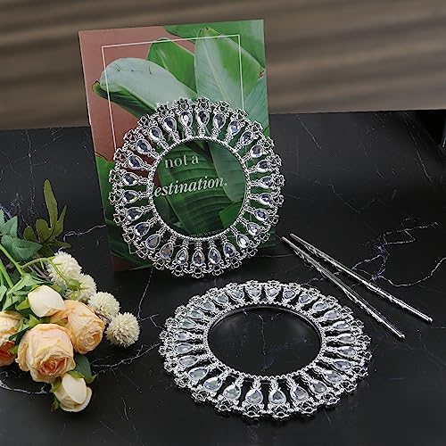 2 Pack Shiny Silver Curtain Tiebacks Round Holdbacks, 26 Crystals - style: 26 Crystals Silver