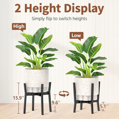 LASZOLA Plant Stand Flower Pot Holder Indoor Adjustable, Metal Black - color: 1 Pack Metal Black