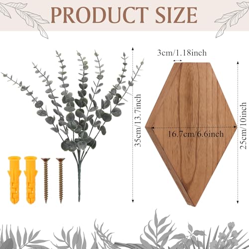 Chunful 2 Pcs Wooden Wall Planter Decor,Wooden Color,9.8 x 6.6 x 1.2 Inches - color: Wooden Color, size: 9.8 x 6.6 x 1.2 inches