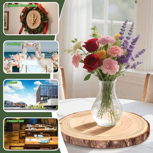 FSWCCK 2 Pack Nature Unfinished Round Wood Slices, 9-11 Inches Wooden Circle, Large Wood Slabs for Weddings Centerpieces Decor and DIY Painting Crafts (9"-11") - size: 2 Pcs 9"-11"