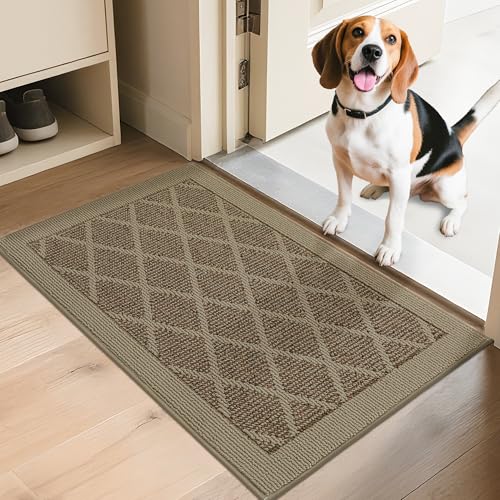COSY HOMEER Non-Slip Door Mat 24"x36",Entryway Rugs Low Profile,Beige - color: Beige, size: 3' x 2' (Rectangular)