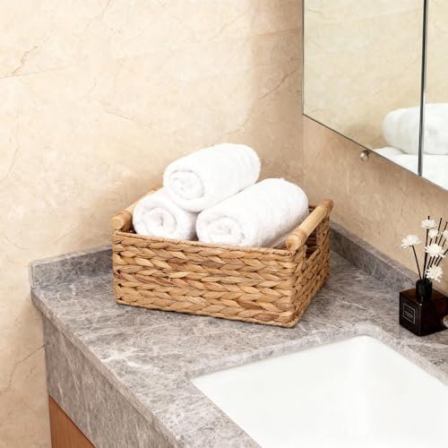 Rectangle Water hyacinth wicker storage basket Organizer(Small) - size: Small