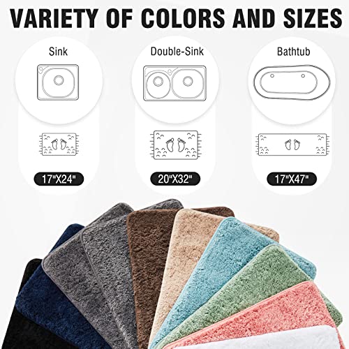 TECHMILLY Super Soft Shaggy Bathroom Rugs, Absorbent Thick Non Slip Microfiber Bath Rugs, Quick Dry Machine Washable Bath Mat for Bathroom Floor, Bathtub and Shower 24"x36" Sage - color: Sage, size: 24" x 36"