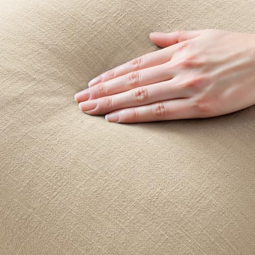 MIULEE Boho Linen Fringe Decorative Throw Pillow Covers Beige 16x16 - color: Beige, size: 16" x 16" (Pack of 2)
